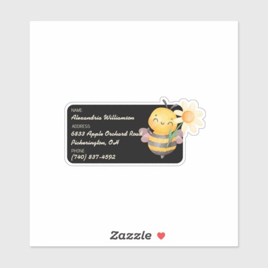 Sweet Bumblebee Bagage ID Sticker (Vel)