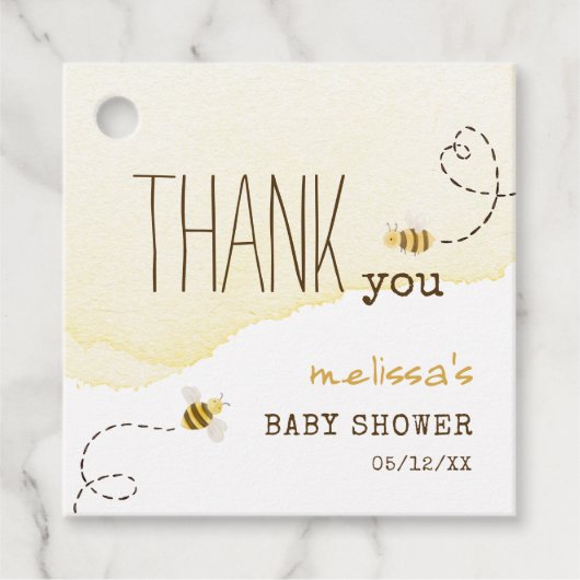 Sweet Bumblebee Mama to Bee Baby shower Bedankt Bedankjes Labels (Voorkant)