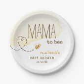 Sweet Bumblebee Mama to Bee Baby shower Papieren Bordje (Voorkant)