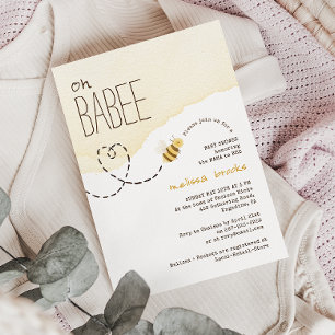 Sweet Bumblebee "Oh Babee" Baby shower Kaart