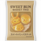 Sweet Bun Basket: Cute Animal Bread Packaging Sticker (Voorkant)