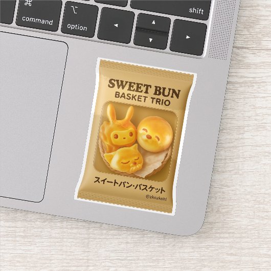 Sweet Bun Basket: Cute Animal Bread Packaging Sticker (Detail)