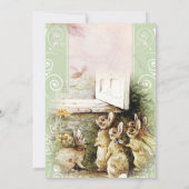 Sweet  Bunny 1st Birthday Party Invitation Kaart (Achterkant)