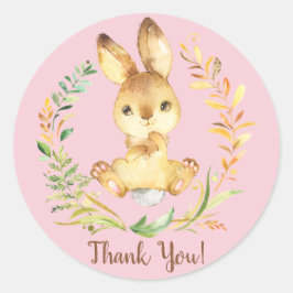 Sweet Bunny Baby shower Dank u voor Sticker