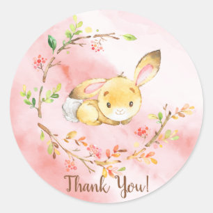 Sweet Bunny Baby shower Dank u voor Sticker