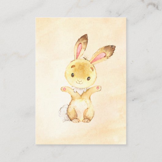 Sweet Bunny Baby shower Diaper Raffle Ticket Informatiekaartje (Achterkant)