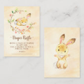 Sweet Bunny Baby shower Diaper Raffle Ticket Informatiekaartje (Voorkant / Achterkant)