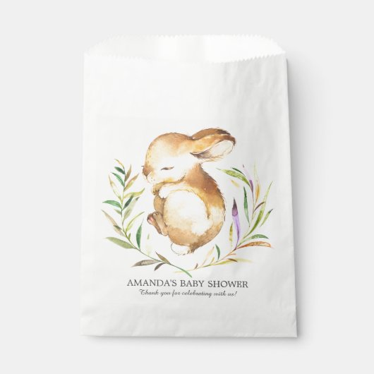 Sweet Bunny Baby shower Favor Bags Bedankzakje (Voorkant)