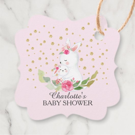 Sweet Bunny Baby shower Favor Gift Label (Achterkant)