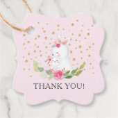 Sweet Bunny Baby shower Favor Gift Label (Voorkant)