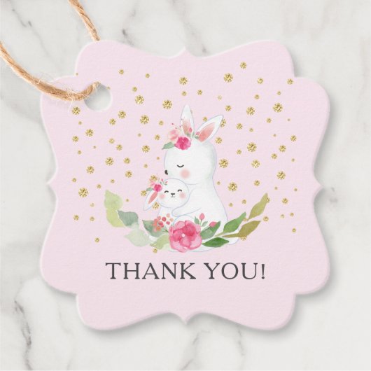 Sweet Bunny Baby shower Favor Gift Label (Voorkant)