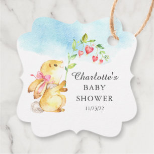 Sweet Bunny Baby shower Favor Gift Label