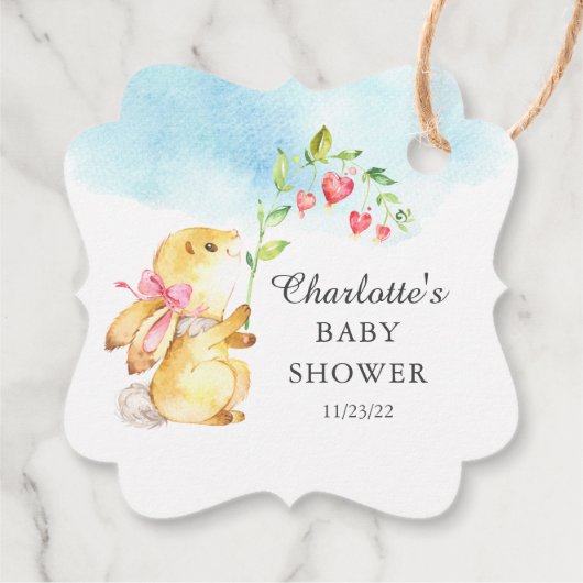 Sweet Bunny Baby shower Favor Gift Label (Achterkant)