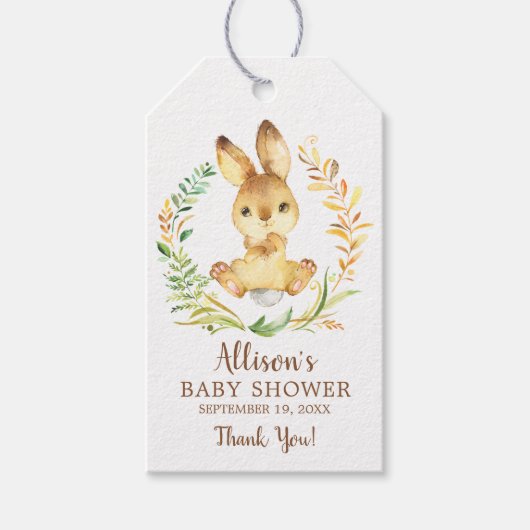 Sweet Bunny Baby shower Favor Gift Label Cadeaulabel (Voorkant)