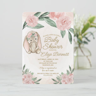 Sweet Bunny Baby shower Invitation Kaart