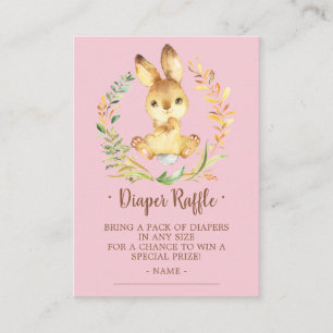 Sweet Bunny Baby shower Luier Raffle Ticket Informatiekaartje