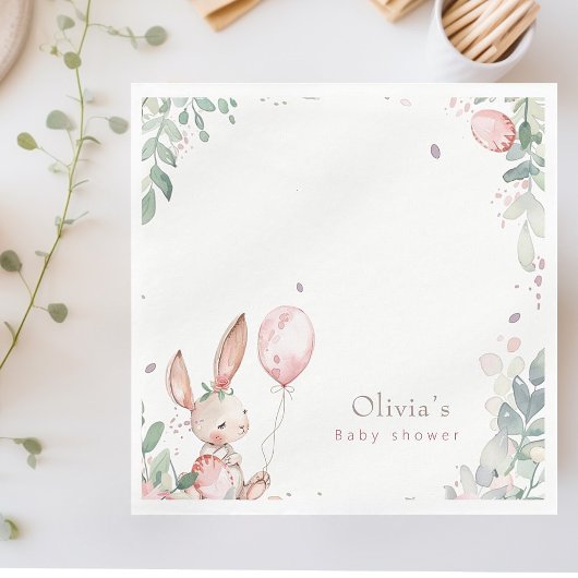 Sweet bunny baby shower servet