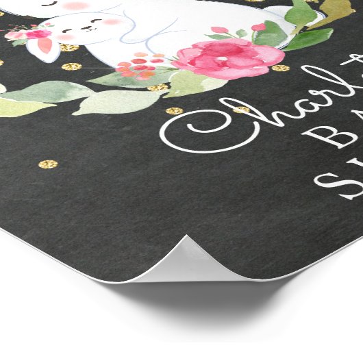 Sweet Bunny Baby shower Welkomstteken Poster (Hoek)