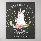 Sweet Bunny Baby shower Welkomstteken Poster (Voorkant)