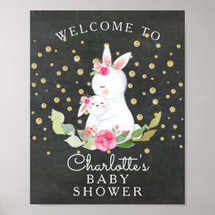 Sweet Bunny Baby shower Welkomstteken Poster