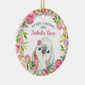 Sweet Bunny Baby's eerste kerstOrnament Keramisch Ornament (Rechts)