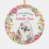 Sweet Bunny Baby's eerste kerstOrnament Keramisch Ornament (Voorkant)