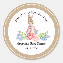 Sweet Bunny Bedankt Baby shower Favor Ronde Sticker