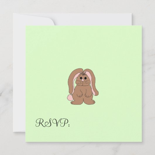 Sweet Bunny Birthday Invitation Kaart (Achterkant)