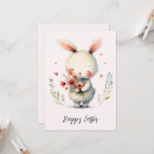 Sweet Bunny & Blooms – Easter Joy Kaart (Voorkant / Achterkant in situ)