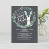 Sweet Bunny Boys Baby shower Kaart (Staand voorkant)