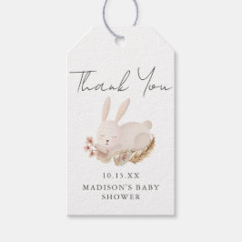 Sweet Bunny Calligraphy Baby shower Bedankt Cadeaulabel