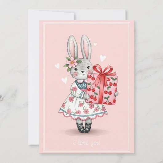 Sweet Bunny  Card Feestdagenkaart (Voorkant)