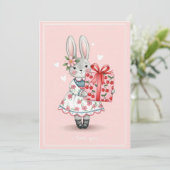 Sweet Bunny  Card Feestdagenkaart (Staand voorkant)