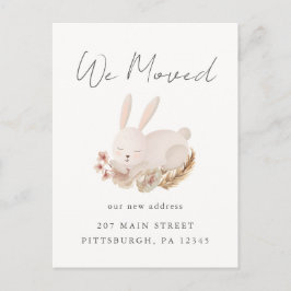 Sweet Bunny Change of Address Moving Briefkaart