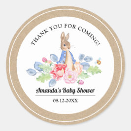 Sweet Bunny Dank je Baby shower Ronde Sticker