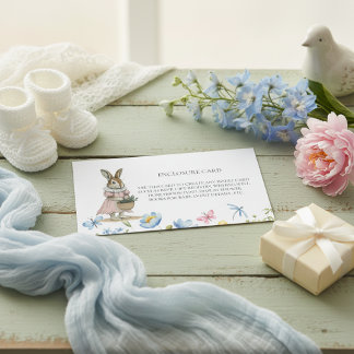 Sweet Bunny Elegant Floral Insert Card Informatiekaartje