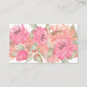 Sweet Bunny Floral Baby shower Diaper Raffle Visitekaartje (Achterkant)