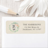 Sweet Bunny Floral Wreath Return Address Label (Insitu)