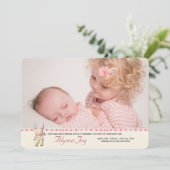 Sweet Bunny Foto geboortedatum Aankondiging (Staand voorkant)