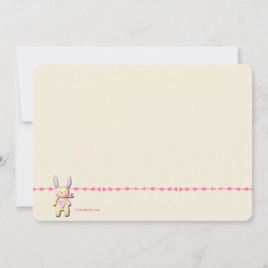 Sweet Bunny Foto geboortedatum Aankondiging (Achterkant)