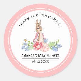Sweet Bunny Hartelijk dank voor het Baby shower vo Ronde Sticker