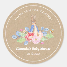 Sweet Bunny Hartelijk dank voor het Baby shower vo Ronde Sticker
