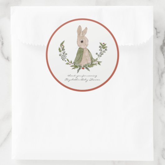 Sweet Bunny Hartelijk dank voor het Baby shower vo Ronde Sticker (Tas)