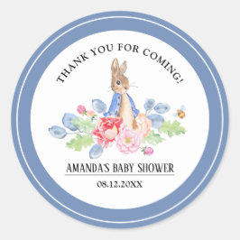 Sweet Bunny Hartelijk dank voor het Baby shower vo Ronde Sticker
