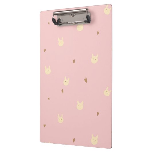 Sweet Bunny & Hearts Seamless Pattern – Cute Pink  Klembord (Links)