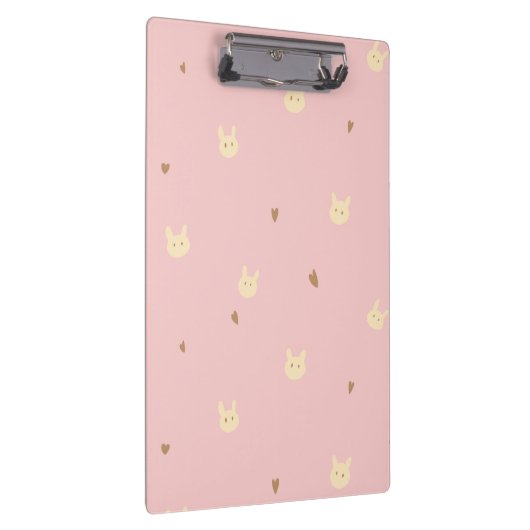 Sweet Bunny & Hearts Seamless Pattern – Cute Pink  Klembord (Rechts)