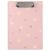 Sweet Bunny & Hearts Seamless Pattern – Cute Pink  Klembord (Voorkant)