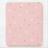 Sweet Bunny & Hearts Seamless Pattern – Cute Pink  Muismat (Voorkant)