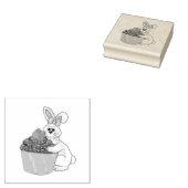 Sweet Bunny Knuffelen Aardbei Cupcake Rubberstempel (Gestempeld)