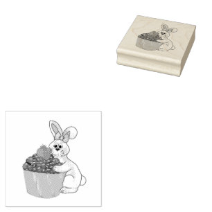 Sweet Bunny Knuffelen Aardbei Cupcake Rubberstempel